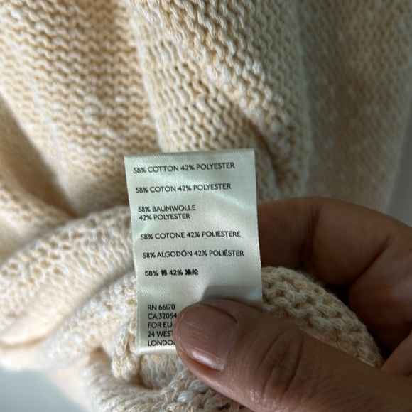 Free People Chamoix Bright Lights Peach Long Sleeve Knit Oversized Sweater, S - Picture 7 of 8